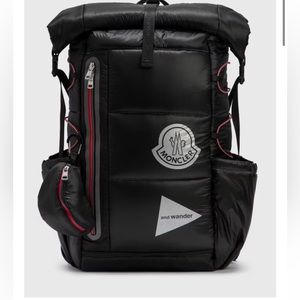 Moncler Black Backpack with Red Accents